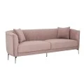 DUSTY PINK THREE-SEATER SOFA 220X96X73CM W SILVER METAL LEGS KD