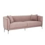 DUSTY PINK THREE-SEATER SOFA 220X96X73CM W SILVER METAL LEGS KD