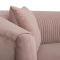 DUSTY PINK THREE-SEATER SOFA 220X96X73CM W SILVER METAL LEGS KD