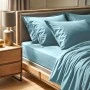 Tonne single flat sheet in petrol blue color (180x240)