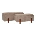 ELEPHANT LENGTHY STOOL ON WOODEN LEGS AND INSIDE STORAGE D110X43X46CM D90X37X40CM