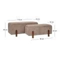 ELEPHANT LENGTHY STOOL ON WOODEN LEGS AND INSIDE STORAGE D110X43X46CM D90X37X40CM