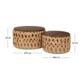 SET 2 KNITTED ROPE STOOL 70X39 55X30CM