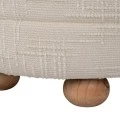 SET 2 CREAM FABRIC STOOL WITH STORAGE SPACE AND WOODEN BASE 83X83X42  63X63X35CM