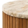 WOODEN COFFEE TABLES WITH WHITE SURFACE AND MARBLE EFFECT D75X40  D50X30CM
