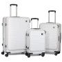 SET 3 WHITE SUITCASE WITH WHEELS 50 61 71CM