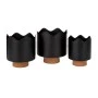 SET 3 BLACK METAL FLOWER POT WITH FELT BASE  D19X21 D17X19 D14X17CM