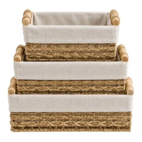 SET 3 RECTANGLE ROPE BASKET 36X23X14  31X18X12  26X15X10CM
