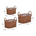 SET 3 WREATH PLANTER WITH HANDLE 37Χ25Χ15 32X21X14 28X17X13CM