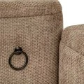 SET 3 ELEPHANT FABRIC SQUARE STORAGE STOOL WITH BLACK METAL HANDLES 38X38X43CM 33X33X33CM 27X27X27CM