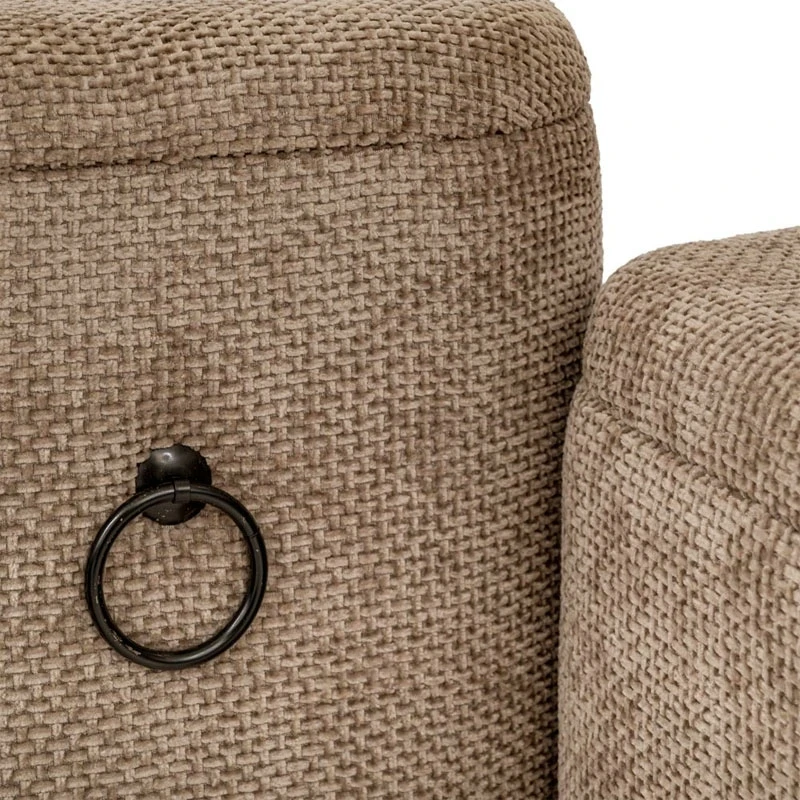 SET 3 ELEPHANT FABRIC SQUARE STORAGE STOOL WITH BLACK METAL HANDLES 38X38X43CM 33X33X33CM 27X27X27CM
