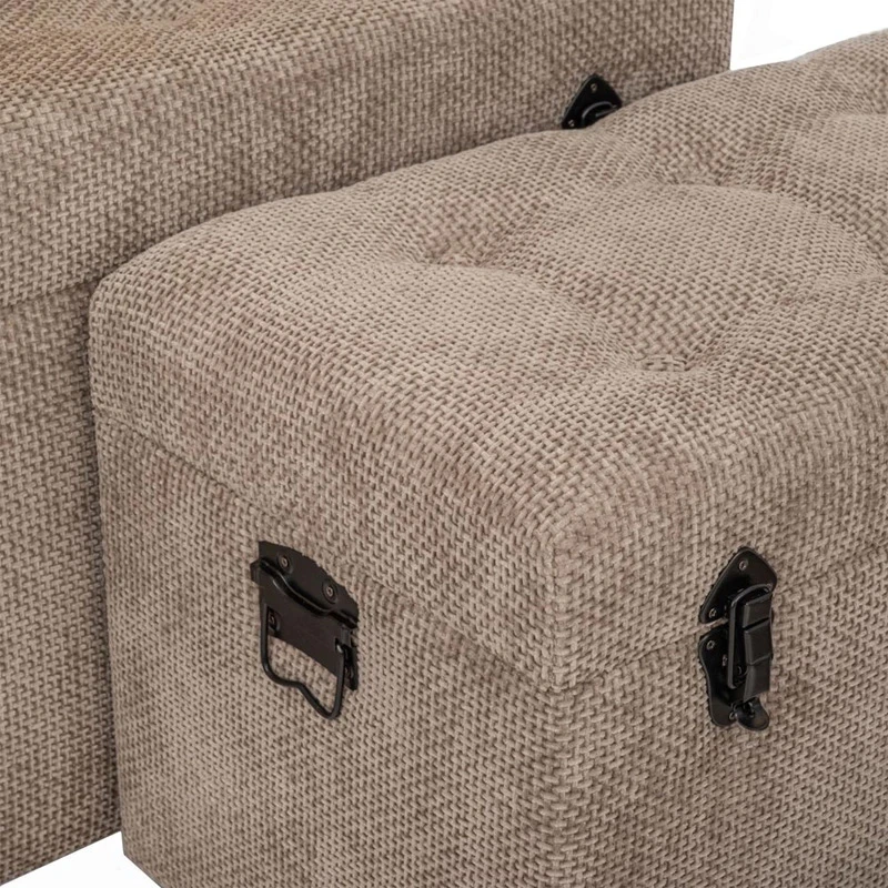 SET 3 ELEPHANT STOOL CHEST ON WOODEN LEGS D70X41X56CM 63X35X45CM 55X30X40CM