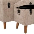 SET 3 ELEPHANT STOOL CHEST ON WOODEN LEGS D70X41X56CM 63X35X45CM 55X30X40CM