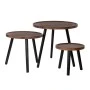 SET 3 BROWN CIRCLE TABLES MDF D50X53 40X43CM D30X33CM
