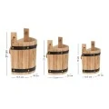 SET 3 SEMICIRCLE WOODEN PLANTER BUCKETS IN NATURAL COLOR D30,5Χ15,5Χ27  D28Χ13Χ21  D21Χ10,5Χ17CM