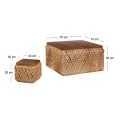 SET 5 NATURAL ROPE TABLE WITH 4 STOLLS