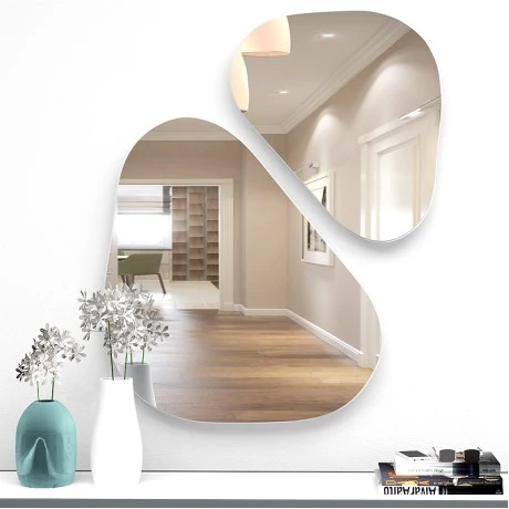 Leista Megapap two pieces wall mirrors set in white color 65x58x2,2cm.