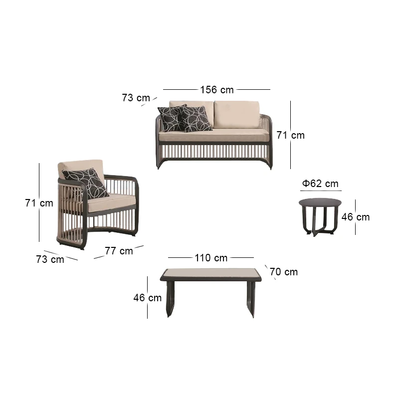 CITY Living Set (5 pcs) Alu Anthracite/Beige