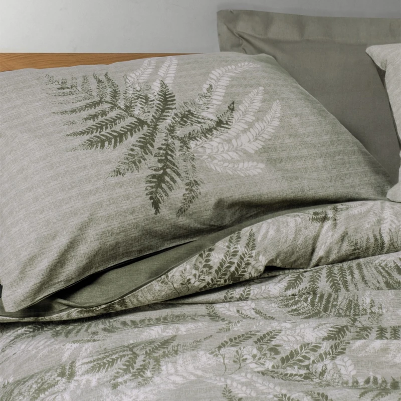 Frond Duvet cover set 4 pcs Double 200x220  khaki color