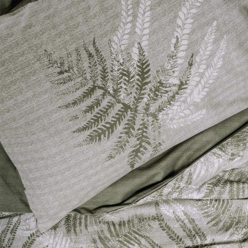 Frond Duvet cover set 4 pcs Double 200x220  khaki color