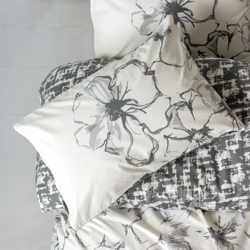 Hilaris Duvet cover set 4 pcs Double 200x220  anthracite color