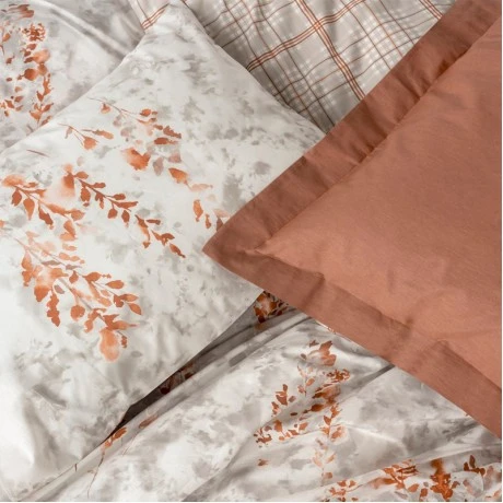 Σετ παπλωματοθήκη Lamina Cotton Box 4 τμχ Διπλή (200x220) χρώμα cinnamon
