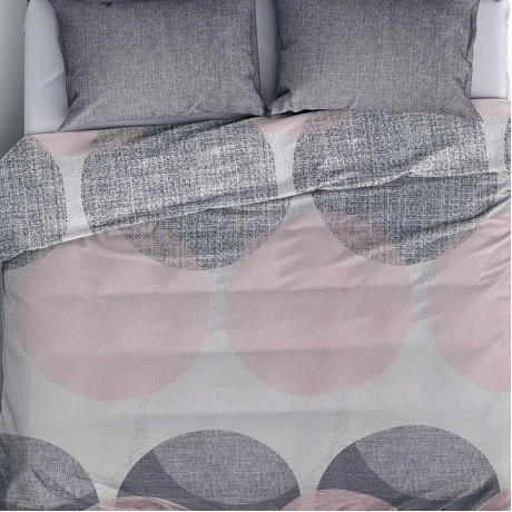 Σετ παπλωματοθήκη Leron Cotton Box 4 τμχ Διπλή (200x220) χρώμα γκρι