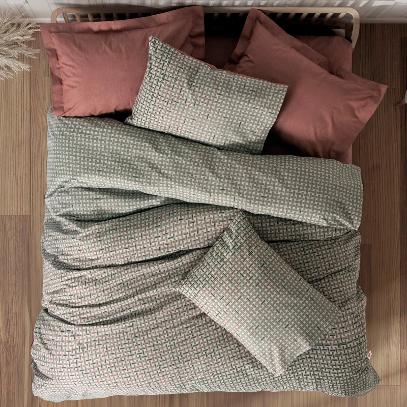 Mote Duvet cover set 4 pcs Double 200x220  red color
