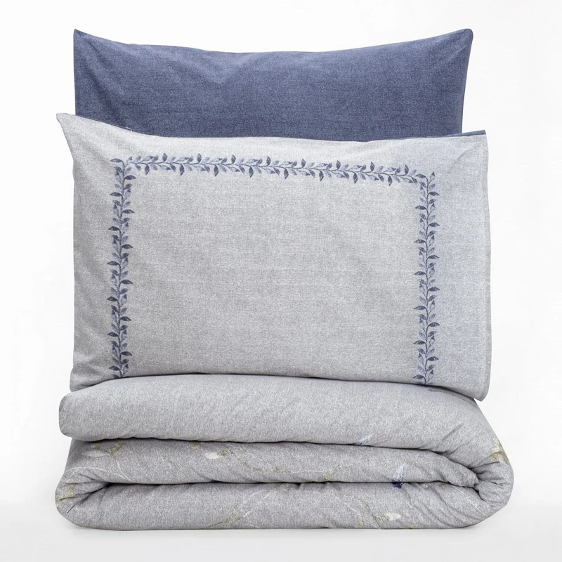 Nitsa Duvet cover set 3 pcs Single 160x220  blue - grey color