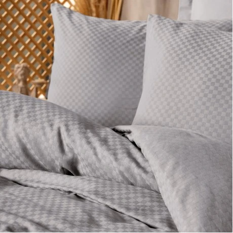 Σετ παπλωματοθήκη Plaid Cotton Box 3 τμχ Μονή (160x220) χρώμα γκρι