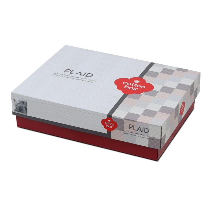 Plaid Duvet cover set 3 pcs Single 160x220  grey color