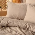 Plaid Duvet cover set 3 pcs Single 160x220 mink color