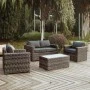 ARIZONA Set-2s Grey/Brown Wicker (Cushions Anthracite)