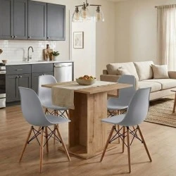 Dining room set 5pcs Allos - Nova Megapap sapphire oak color - grey 75x75x77cm. Dining room set 5pcs Allos - Nova Megapap sapphire oak color - grey 75x75x77cm.