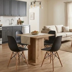 Dining room set 5pcs Allos - Nova Megapap sapphire oak color - black 75x75x77cm. Dining room set 5pcs Allos - Nova Megapap sapphire oak color - black 75x75x77cm.
