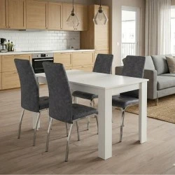Dining room set 5pcs Darlen - Alma Megapap white color - grey 125x72x74cm. Dining room set 5pcs Darlen - Alma Megapap white color - grey 125x72x74cm.