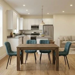 Dining room set 5pcs Darlen - Chiara Megapap walnut color - green 125x72x74cm. Dining room set 5pcs Darlen - Chiara Megapap walnut color - green 125x72x74cm.