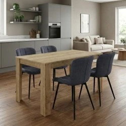 Dining room set 5pcs Darlen - Chiara Megapap sapphire oak color - anthracite 125x72x74cm. Dining room set 5pcs Darlen - Chiara Megapap sapphire oak color - anthracite 125x72x74cm.
