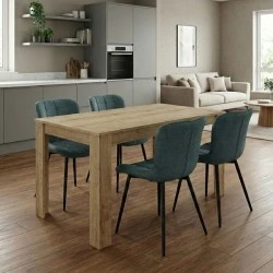 Dining room set 5pcs Darlen - Chiara Megapap sapphire oak color - green 125x72x74cm. Dining room set 5pcs Darlen - Chiara Megapap sapphire oak color - green 125x72x74cm.
