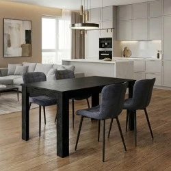 Dining room set 5pcs Darlen - Chiara Megapap sencron black color - anthracite 125x72x74cm. Dining room set 5pcs Darlen - Chiara Megapap sencron black color - anthracite 125x72x74cm.