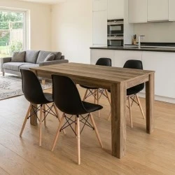 Dining room set 5pcs Darlen - Nova Megapap walnut color - black 125x72x74cm.