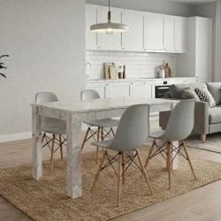 Dining room set 5pcs Darlen - Nova Megapap white marble color - grey 125x72x74cm. Dining room set 5pcs Darlen - Nova Megapap white marble color - grey 125x72x74cm.