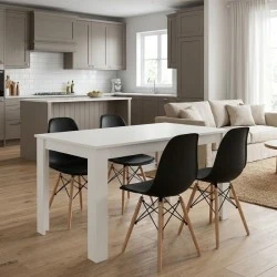 Dining room set 5pcs Darlen - Nova Megapap white color - black 125x72x74cm. Dining room set 5pcs Darlen - Nova Megapap white color - black 125x72x74cm.