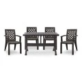 Garden dining set Callan Megapap 5pcs polypropylene table 120x70 - armchair in brown color