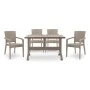 Garden dining set Callan Megapap 5pcs polypropylene table 140x80 - armchair recycled in cappuccino color