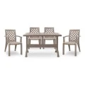 Garden dining set Callan Megapap 5pcs polypropylene table 140x70 - armchair in cappuccino color