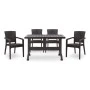 Garden dining set Callan Megapap 5pcs polypropylene table 140x80 - armchair recycled in brown color