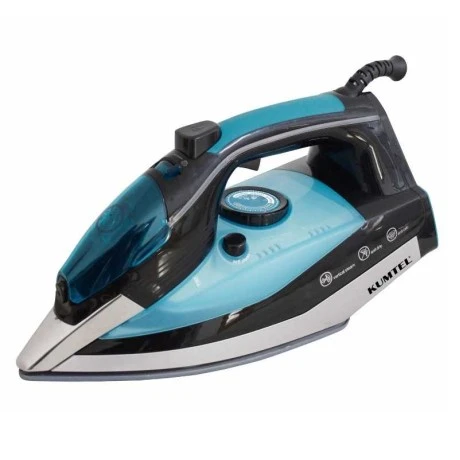 Σίδερο ατμού KUMTEL HMU-02BLUE με κεραμική πλάκα χρώμα γκρι - μαύρο - μπλέ