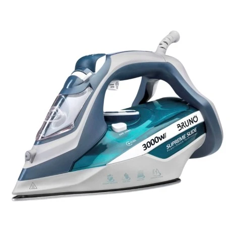 Σίδερο ατμού Supreme Slide BRN-0146 Bruno με κεραμική πλάκα 3000W χρώμα λευκό - μπλε