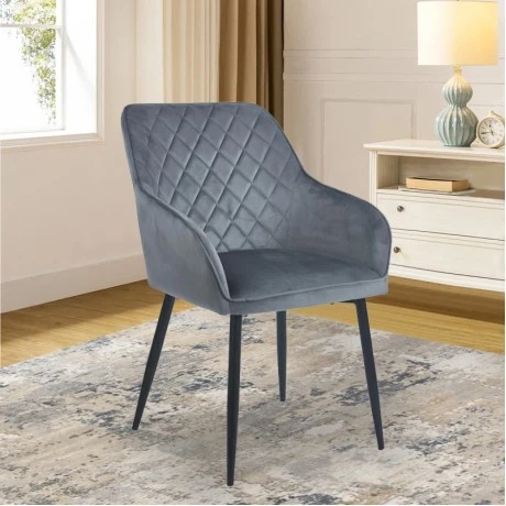 SIENA GREY VELVET ΥΦΑΣΜΑ ΠΟΛΥΘΡΟΝΑ ΜΕΤΑΛΛΙΚΗ